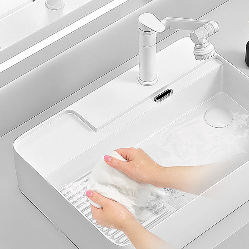 Modern Vessel Lavatory Sink Porcelain with Overflow Wash Stand