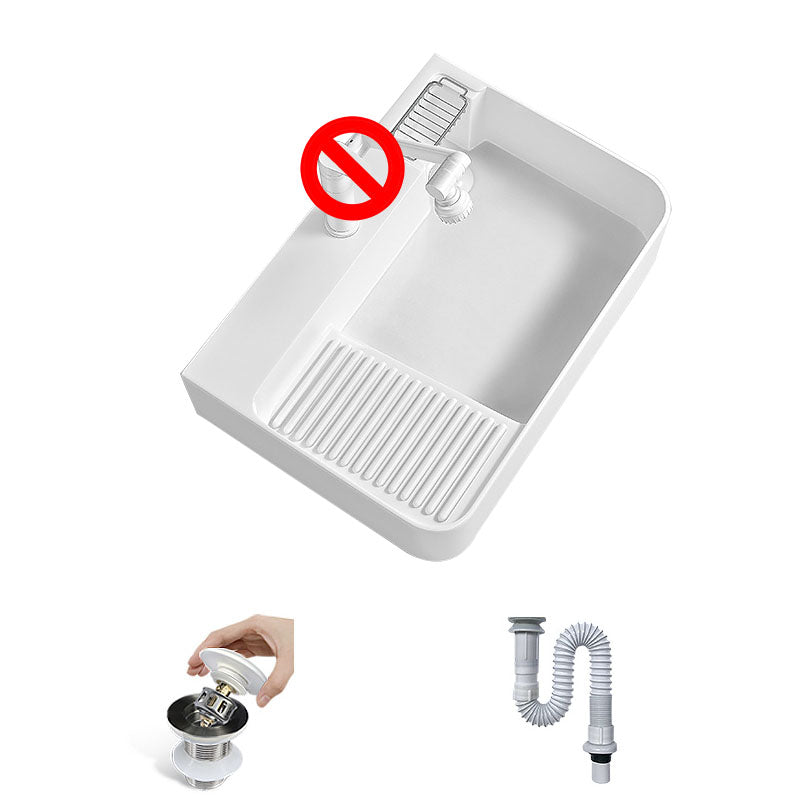 Modern Vessel Lavatory Sink Porcelain with Overflow Wash Stand