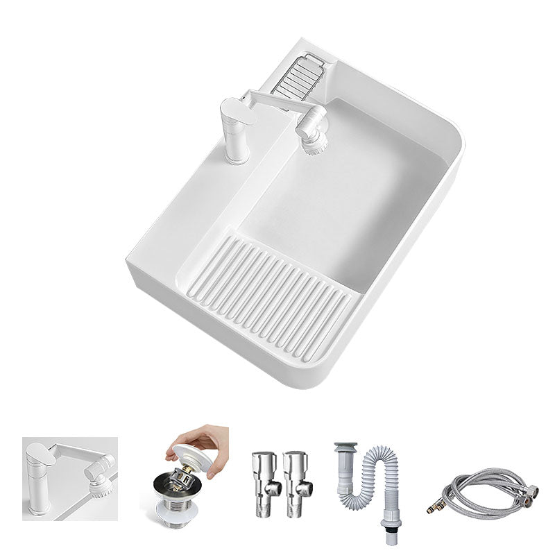 Modern Vessel Lavatory Sink Porcelain with Overflow Wash Stand