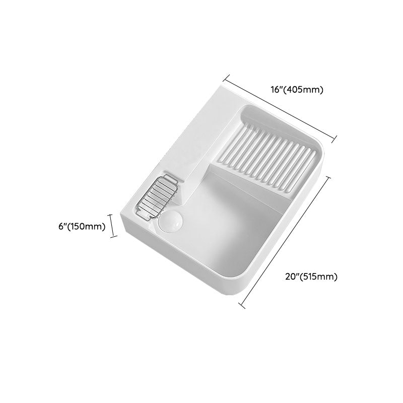 Modern Vessel Lavatory Sink Porcelain with Overflow Wash Stand