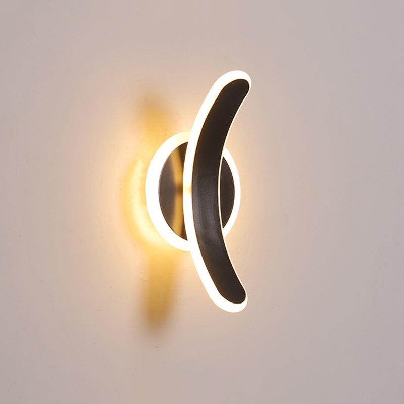 Black Bend Rectangle Murale d'éclairage LED Minimaliste à LED Mur Mur