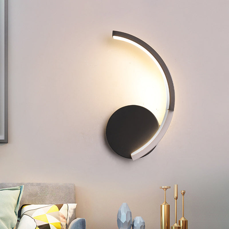 Gebogen lijn woonkamer sconce acryl led moderne wand gemonteerd lamp armatuur in zwart, wit/warm licht