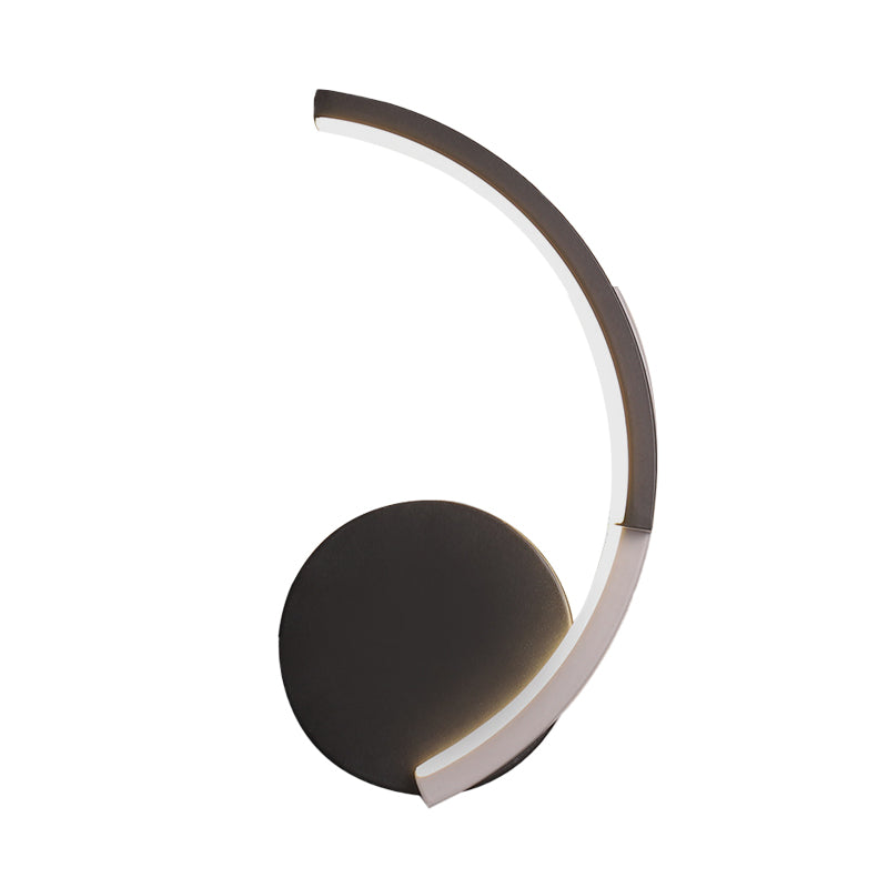 Gebogen lijn woonkamer sconce acryl led moderne wand gemonteerd lamp armatuur in zwart, wit/warm licht