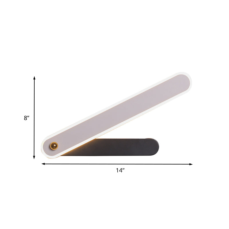 Hour Mur Moup Fixture Modernisme Acrylique Éclairage d'applications à LED noir et blanc en lumière blanche / chaude