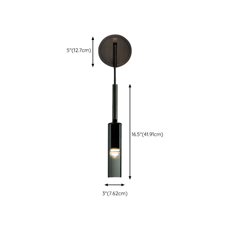 Modernism Wall Sconce Glass Wall Light Fixture in Black for Bedroom