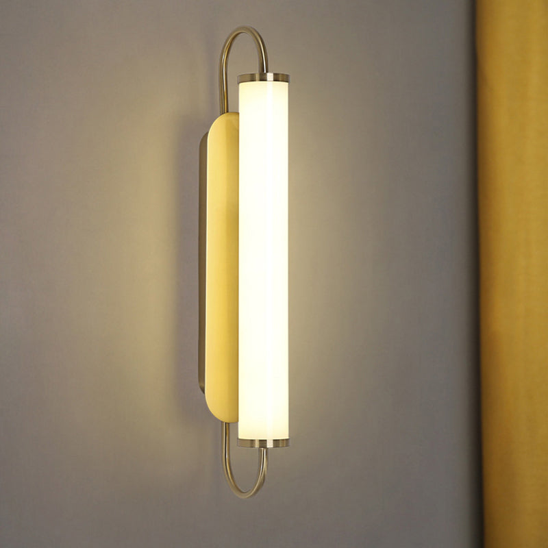 Arc Rectangle Metal Wall SCONCE Postmoderne LED Gold Wall Mount Fecture met buisacrylschaduw
