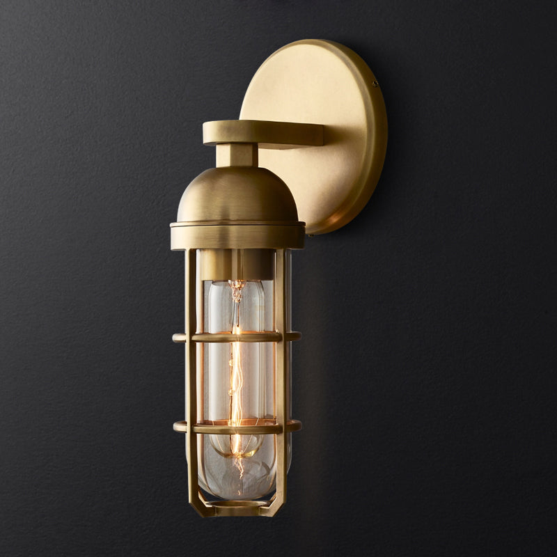 Modernism Glass Wall Mounted Sconce Gold/Black Wall Light for Foyer