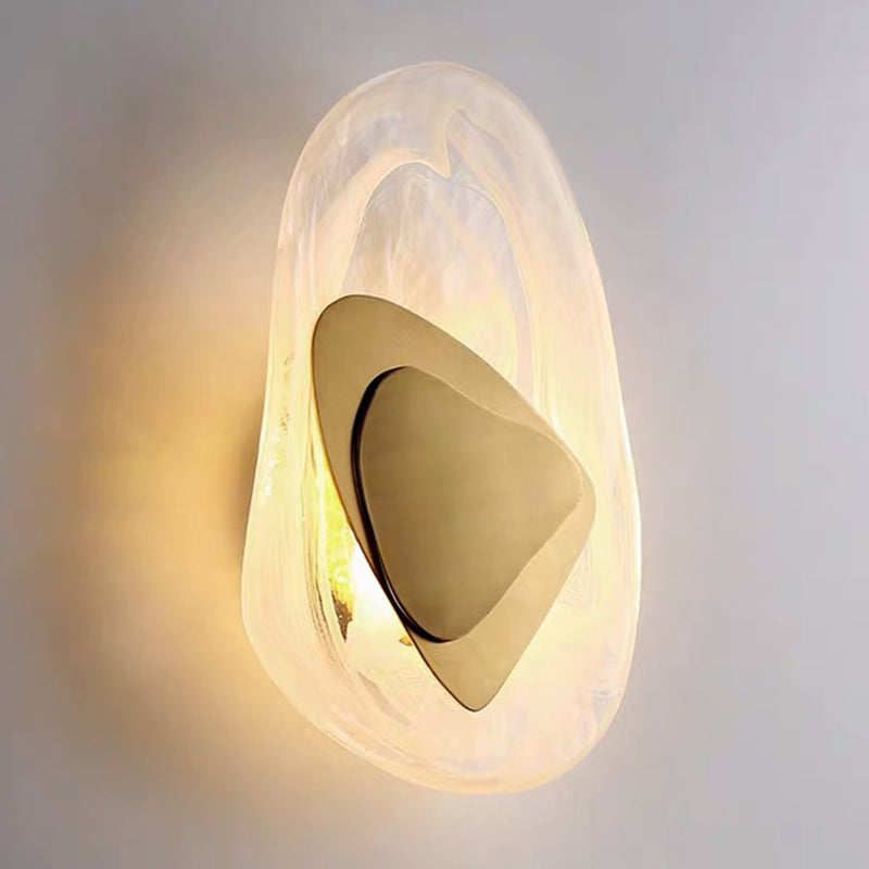 Glass Sconce Light Fixtures Black/Gold Wall Mounted Lights for Living Room