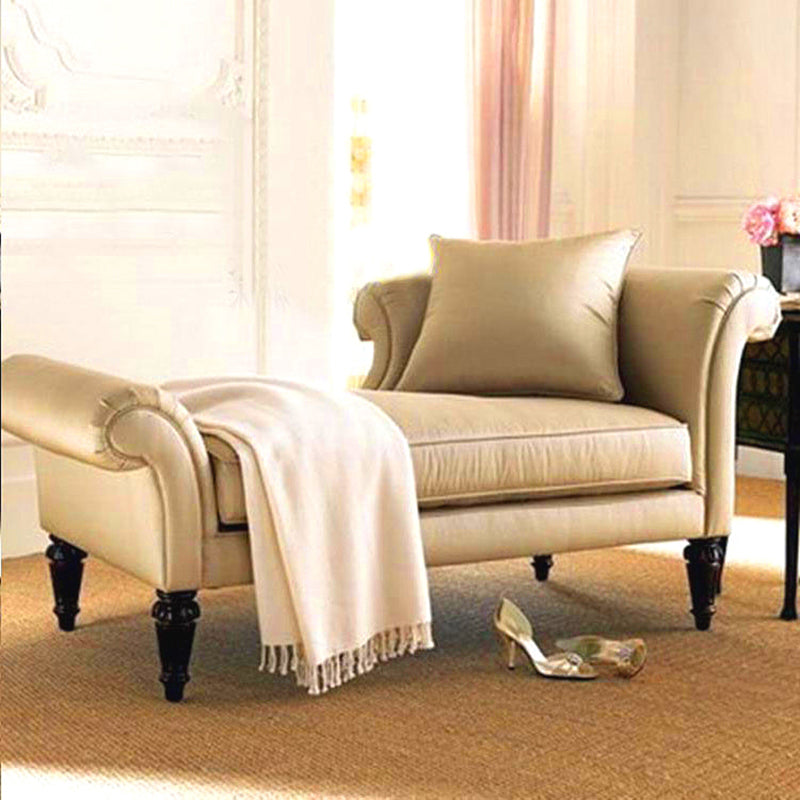 Faux Leather/Fabric Accent Chair Traditional  Flared Arms Chaise