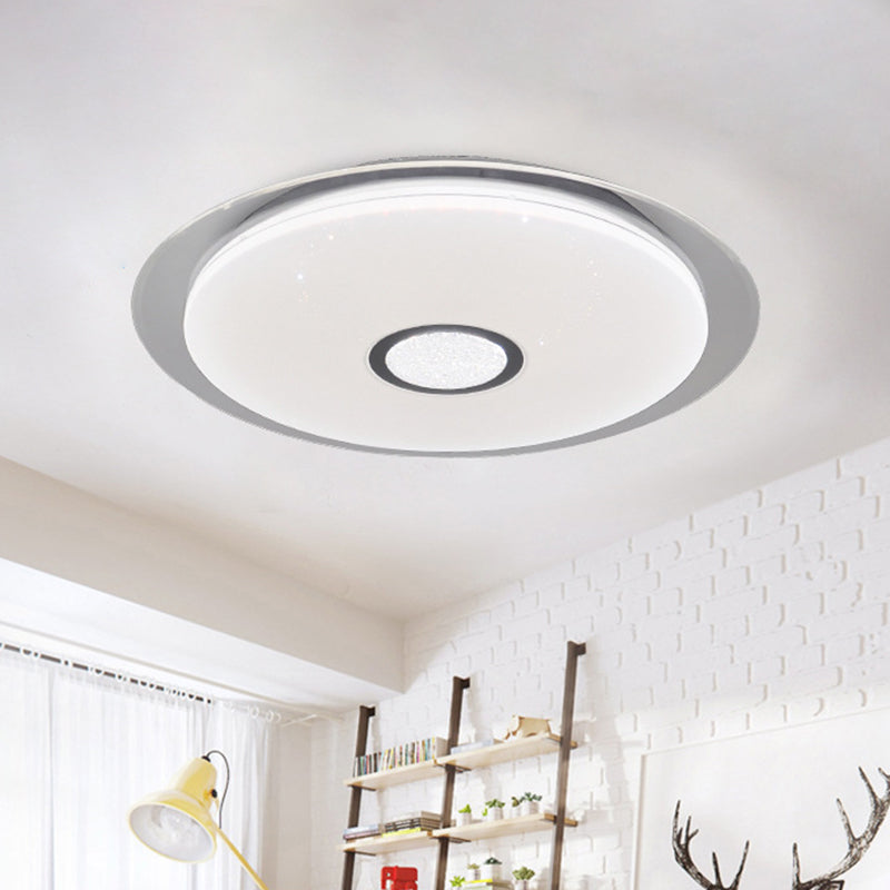Witte Drum Flush Light Armatuur Hedendaagse LED Acryl Inbouw in Wit/Natuurlijk Licht voor Woonkamer