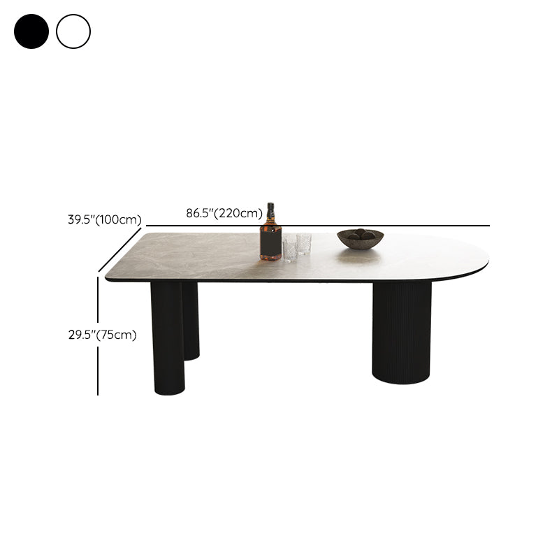 Free Form Dining Table for Home Modern Dinette Table with 3 Legs