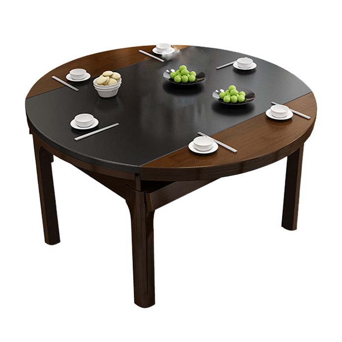 Contemporary Kitchen Dinner Table Solid Wood Extendable 4 Legs Dining Table