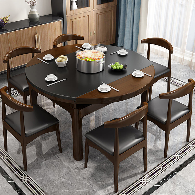 Contemporary Kitchen Dinner Table Solid Wood Extendable 4 Legs Dining Table