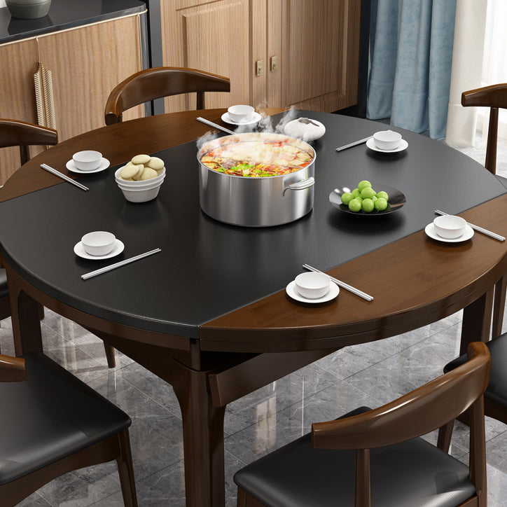 Contemporary Kitchen Dinner Table Solid Wood Extendable 4 Legs Dining Table