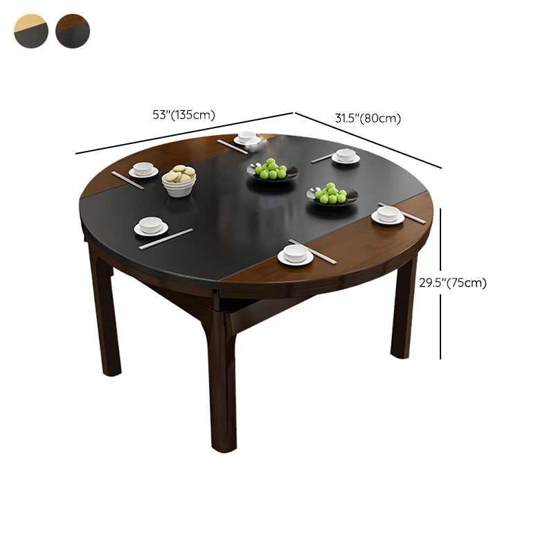 Contemporary Kitchen Dinner Table Solid Wood Extendable 4 Legs Dining Table