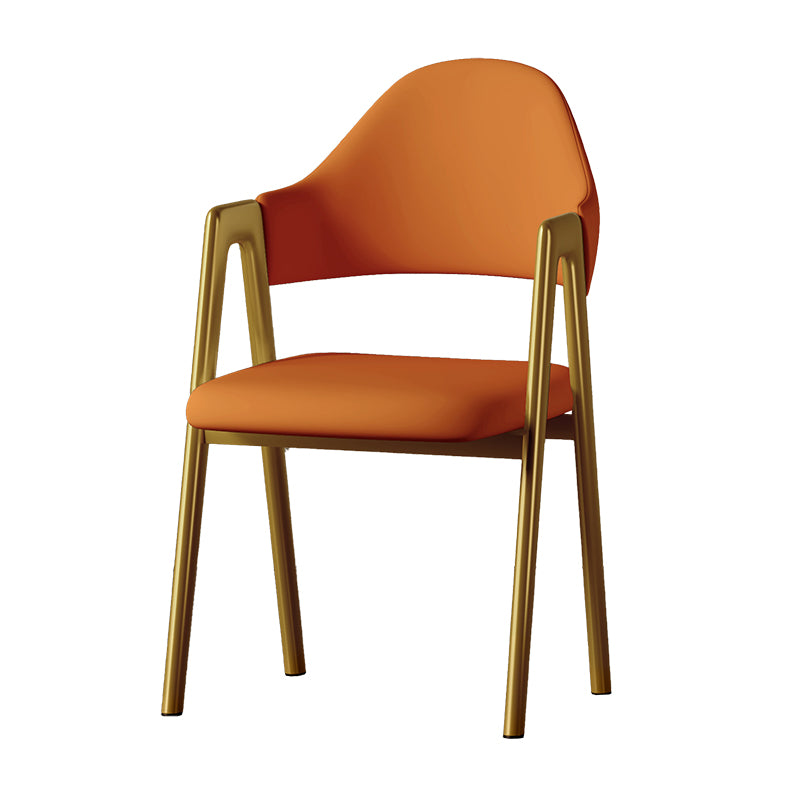 Contemporary Upholstered Arm Chair Open Back Home Dining Chair
