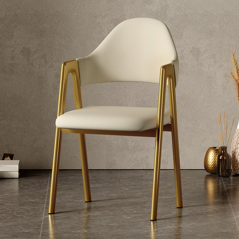 Contemporary Upholstered Arm Chair Open Back Home Dining Chair