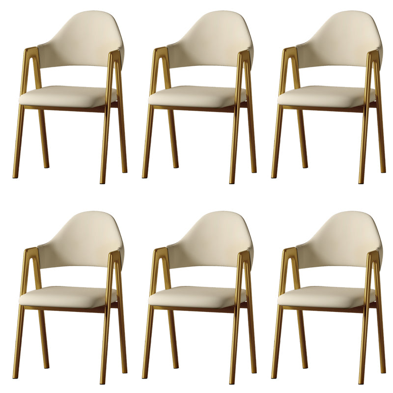 Contemporary Upholstered Arm Chair Open Back Home Dining Chair