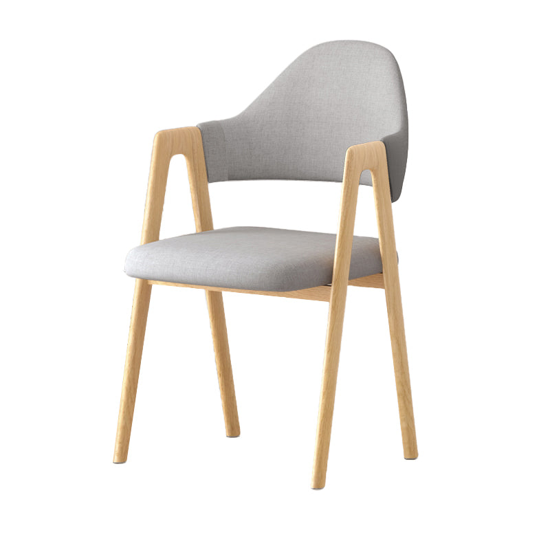 Contemporary Upholstered Arm Chair Open Back Home Dining Chair