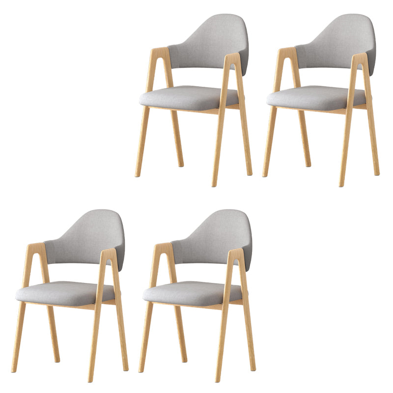 Contemporary Upholstered Arm Chair Open Back Home Dining Chair