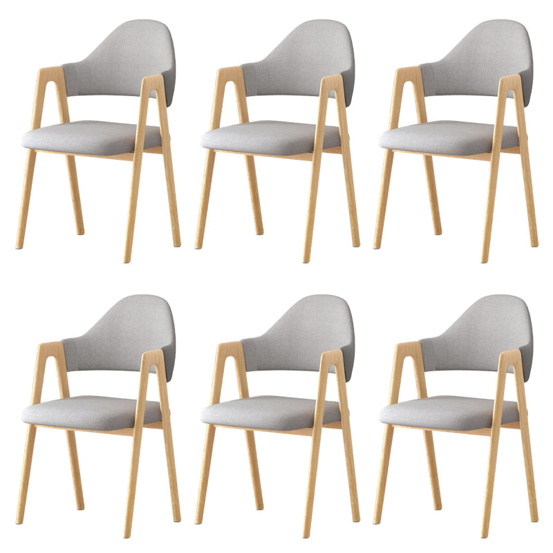 Contemporary Upholstered Arm Chair Open Back Home Dining Chair