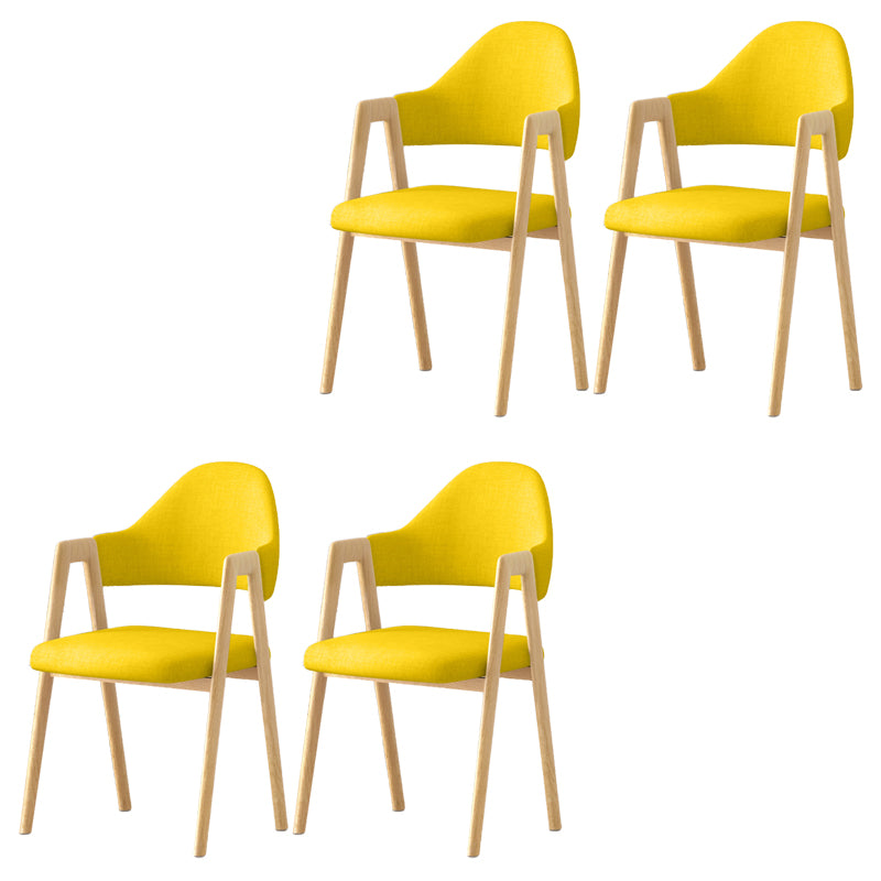Contemporary Upholstered Arm Chair Open Back Home Dining Chair