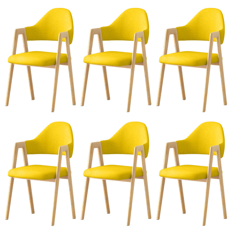 Contemporary Upholstered Arm Chair Open Back Home Dining Chair