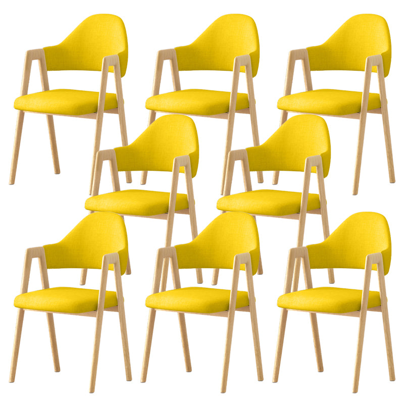 Contemporary Upholstered Arm Chair Open Back Home Dining Chair