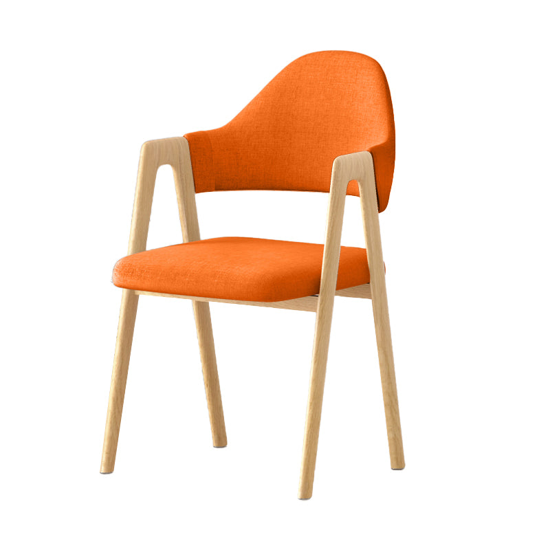Contemporary Upholstered Arm Chair Open Back Home Dining Chair