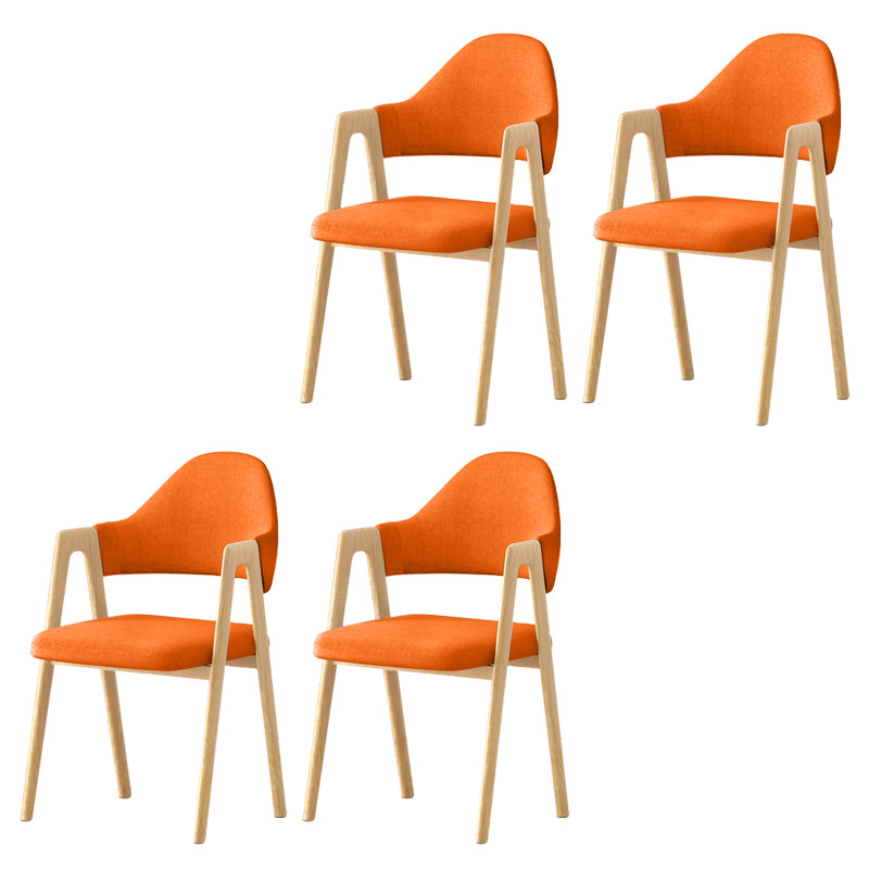 Contemporary Upholstered Arm Chair Open Back Home Dining Chair