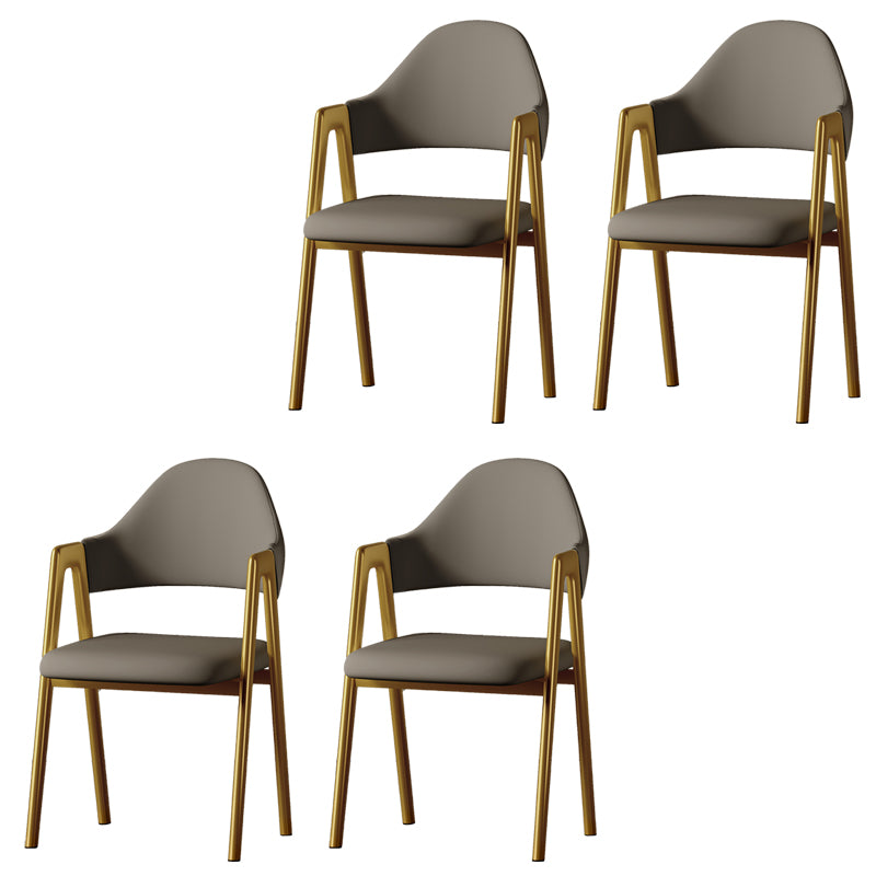 Contemporary Upholstered Arm Chair Open Back Home Dining Chair