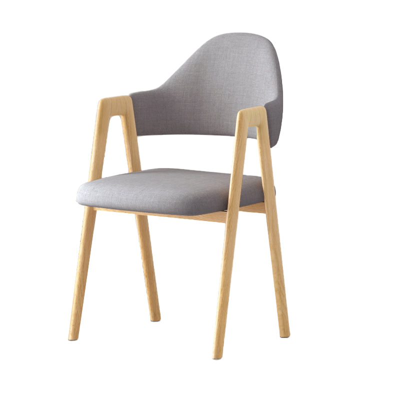 Contemporary Upholstered Arm Chair Open Back Home Dining Chair