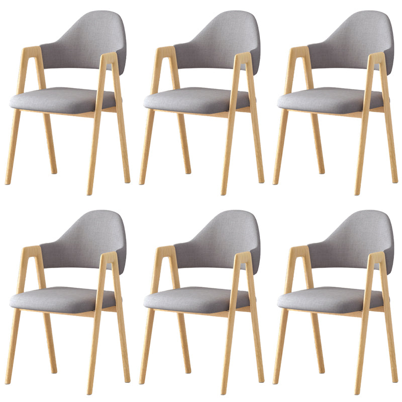 Contemporary Upholstered Arm Chair Open Back Home Dining Chair