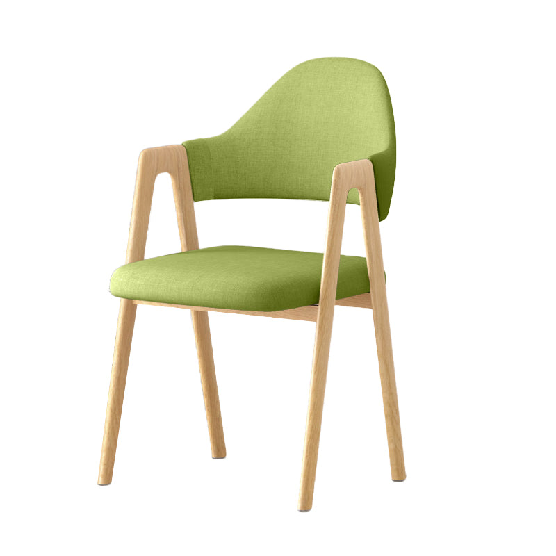 Contemporary Upholstered Arm Chair Open Back Home Dining Chair