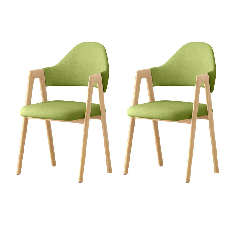 Contemporary Upholstered Arm Chair Open Back Home Dining Chair