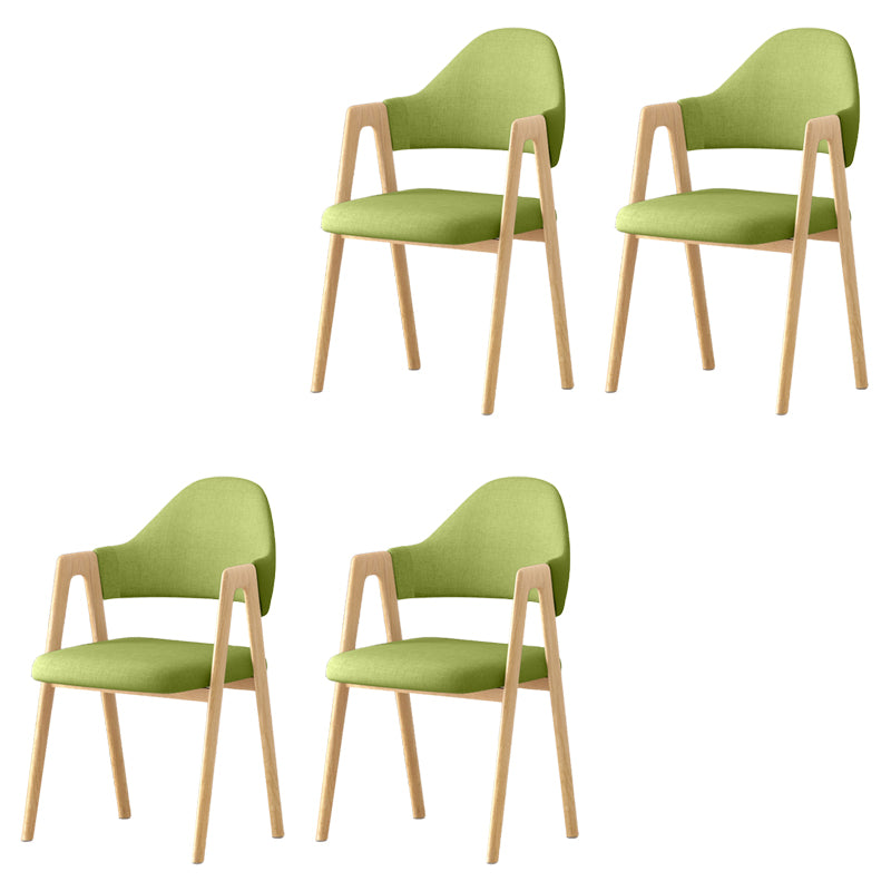 Contemporary Upholstered Arm Chair Open Back Home Dining Chair