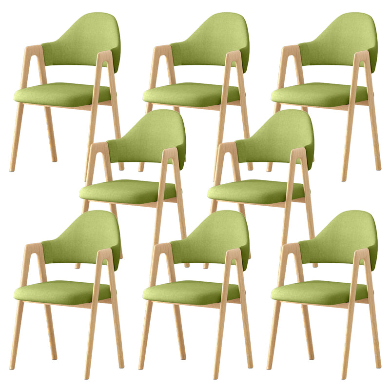 Contemporary Upholstered Arm Chair Open Back Home Dining Chair