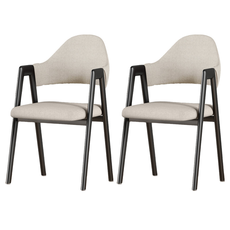 Contemporary Upholstered Arm Chair Open Back Home Dining Chair