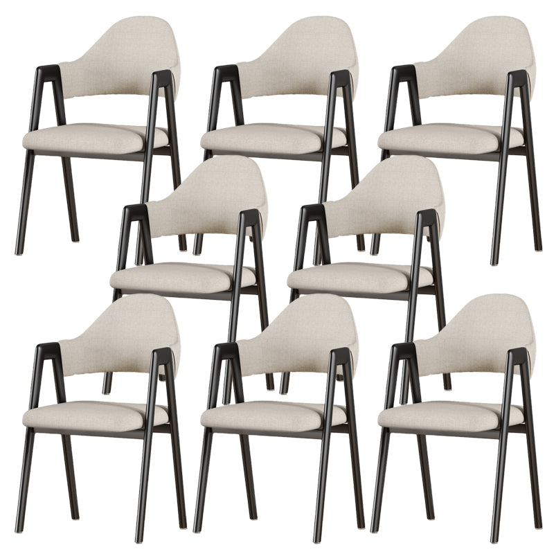 Contemporary Upholstered Arm Chair Open Back Home Dining Chair