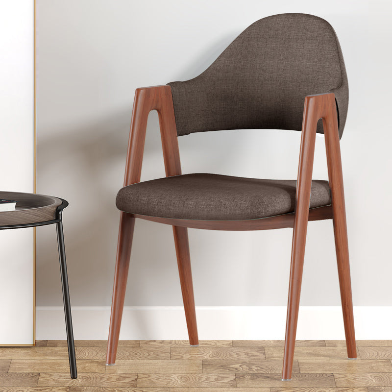 Contemporary Upholstered Arm Chair Open Back Home Dining Chair