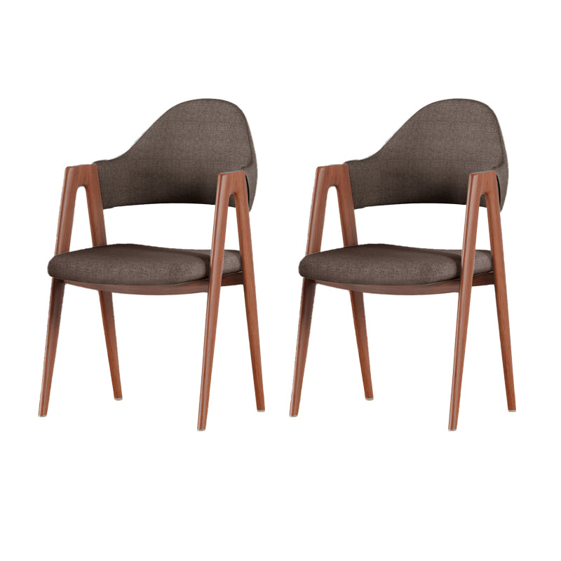 Contemporary Upholstered Arm Chair Open Back Home Dining Chair