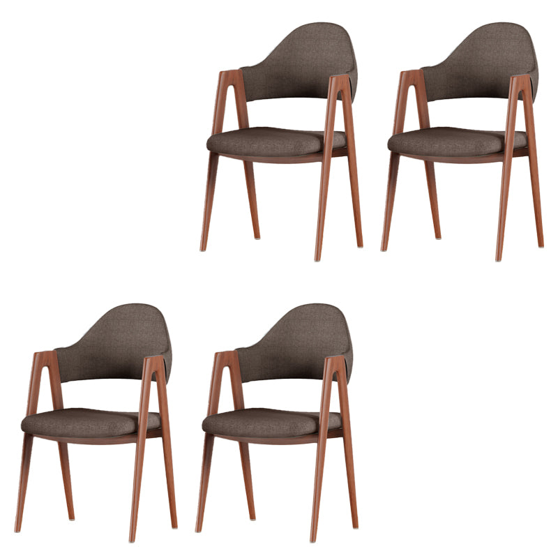 Contemporary Upholstered Arm Chair Open Back Home Dining Chair