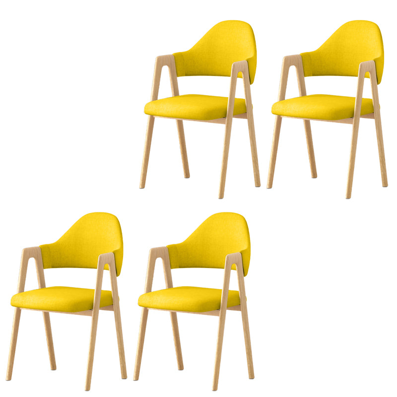 Contemporary Upholstered Arm Chair Open Back Home Dining Chair