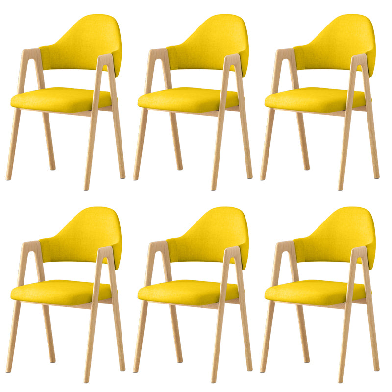 Contemporary Upholstered Arm Chair Open Back Home Dining Chair
