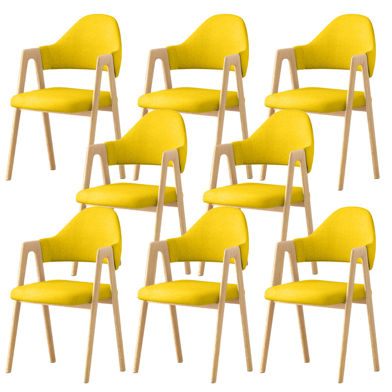 Contemporary Upholstered Arm Chair Open Back Home Dining Chair