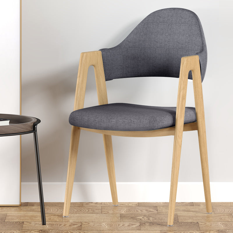 Contemporary Upholstered Arm Chair Open Back Home Dining Chair
