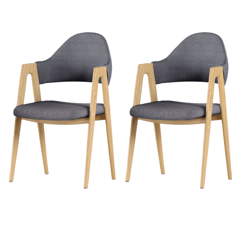 Contemporary Upholstered Arm Chair Open Back Home Dining Chair