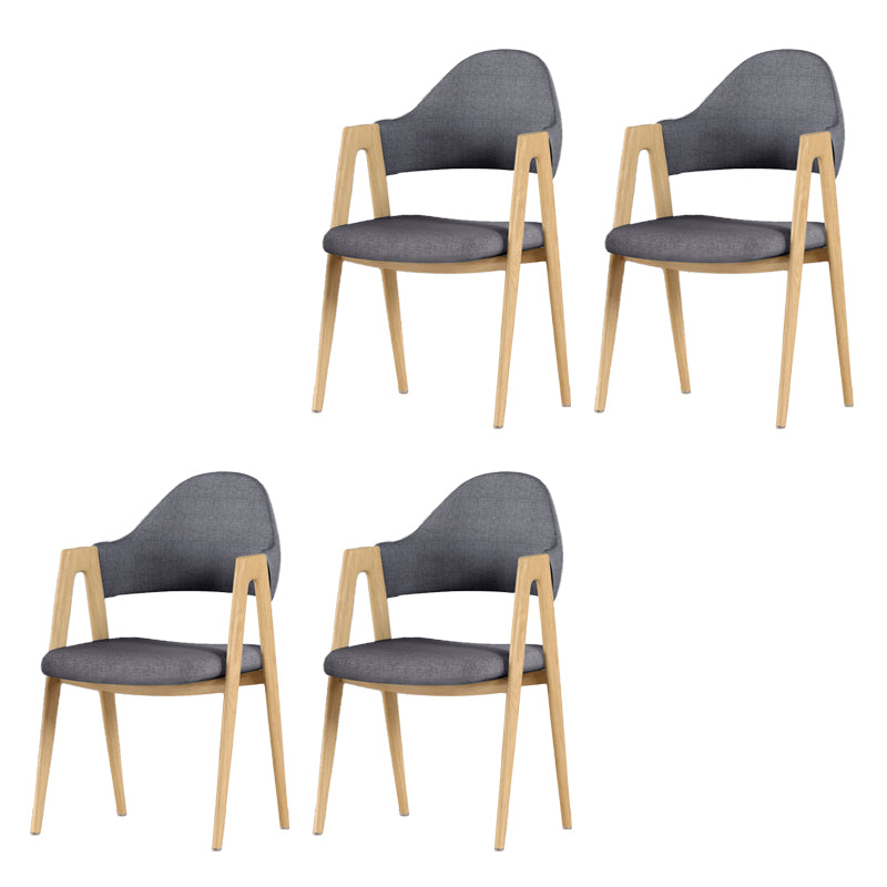Contemporary Upholstered Arm Chair Open Back Home Dining Chair