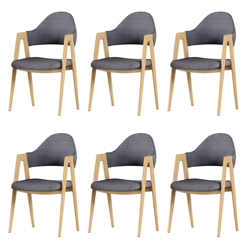 Contemporary Upholstered Arm Chair Open Back Home Dining Chair