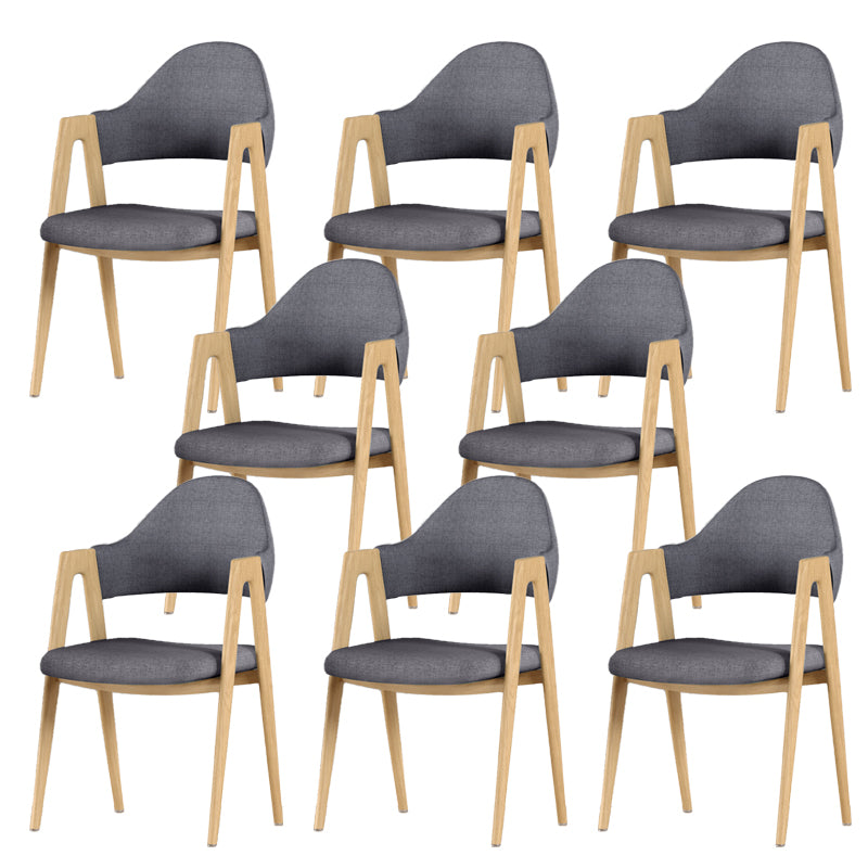 Contemporary Upholstered Arm Chair Open Back Home Dining Chair